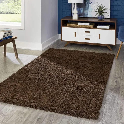 Vista 47 de Unique Loom Zuniga Solid Shag Collection alfombra moderna de felpa negra de área (7' 0 x 10' 0)