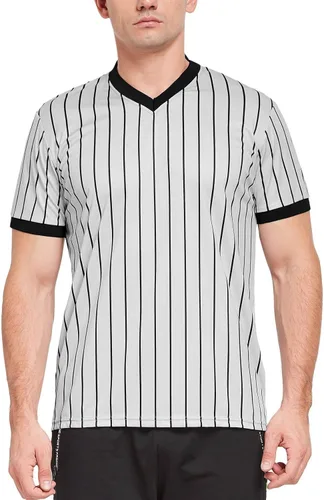 Vista 2 de FitsT4 Sports Basketball Officials - Camiseta de árbitro con cuello en V, color gris