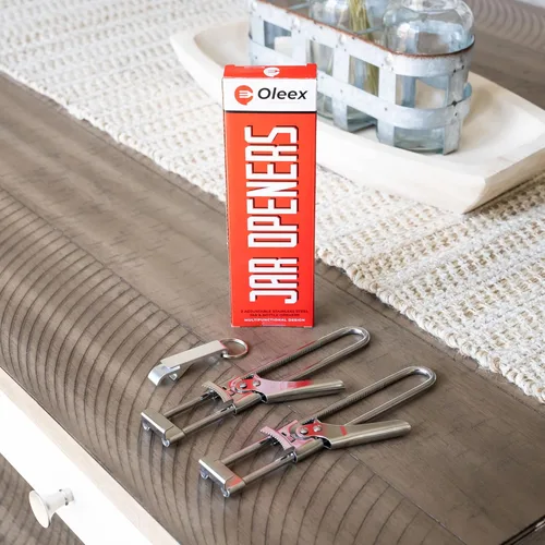 Vista 8 de Oleex Jar Opener for Weak Hands (x2) with Keychain Bottle Cap Opener. Easy Seniors Arthritis, Kids Openers. Gripper Tight Lid Opener, Kitchen Gadgets