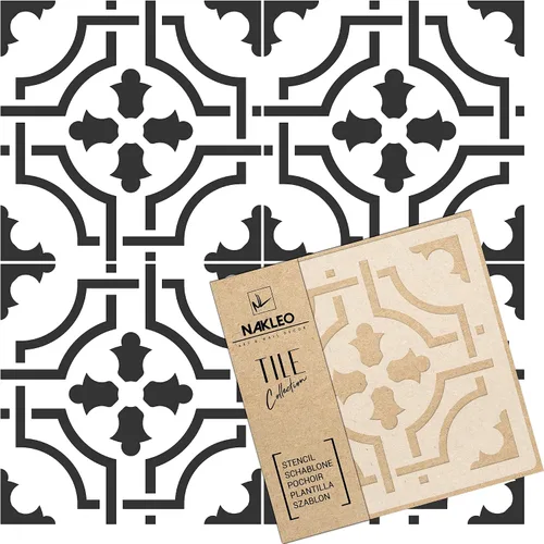 Vista 15 de NAKLEO Aldeia - Plantilla de plástico reutilizable para azulejos, 3.9 x 3.9 pulgadas, triángulo de estrella repetitivo, geométrico marroquí, bloque