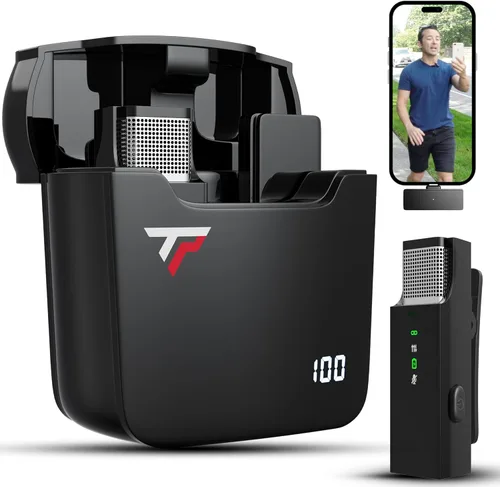 Vista 7 de Micrófono Lavalier inalámbrico para iPhone y todos los dispositivos, paquete de 2 micrófonos de 2.4 GHz, audio con cancelación de ruido, largo