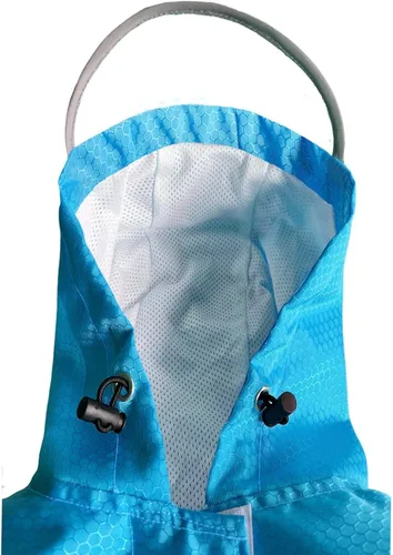 Vista 4 de Impermeable para Perros Resistente al Agua Reflectante - Poncho Ligero Transpirable con Capucha Abrigo Chaqueta de Lluvia con Correa Ajustable