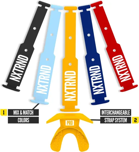 Vista 113 de Nxtrnd One Protector Bucal de Fútbol Americano, Correa Incluida, Se Adapta a Adultos y Jóvenes (Negro)