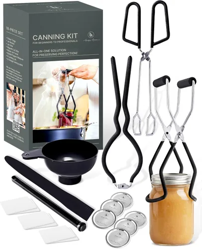 Hungry Artisan - Kit de suministros para conservas, acero inoxidable, 18 Ideal para encurtidos, mermeladas, salsas y condimentos. Juego de conservas