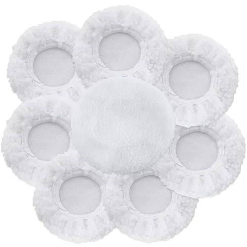 Vista 7 de OTUAYAUTO 8 capó de pulido de 7 a 8 pulgadas, gorro de microfibra para pulir el automóvil, capó amortiguador orbital para la mayoría de pulidores