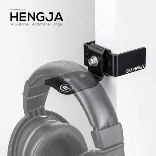 Vista 8 de BRAINWAVZ Hengja - The Desk Headphone Stand Hanger Mount, All Metal, Rotatable Mount, PC & Gaming Headset Holder