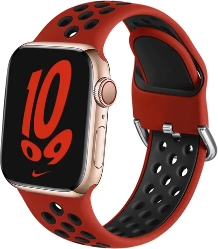 Vista 16 de Correa deportiva compatible con Apple Watch de 40 mm, 38 mm, 41 mm, 42 mm, 44 mm, 45 mm, 46 mm, 49 mm, unisex, correa de repuesto de silicona suave