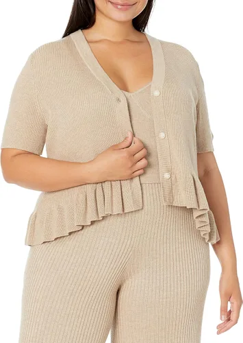 Vista 4 de The Drop Women's Catalina Peplum Ruffle Rib Cardigan Sweater