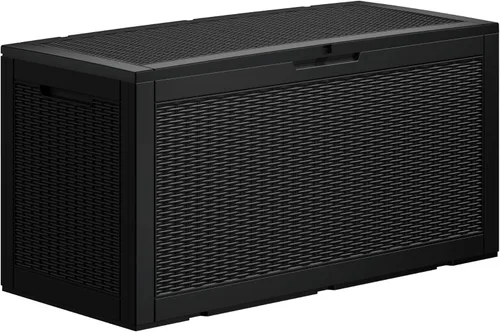 Vista 24 de Tarkari Caja de almacenamiento para exteriores, de resina, con cierre, de 35 galones, impermeable y resistente a los rayos UV, para guardar cojines