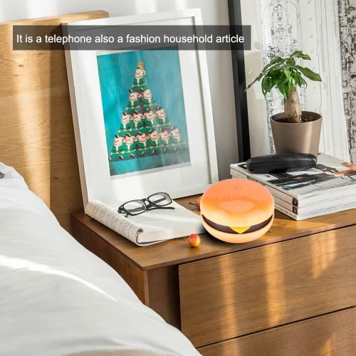 Vista 3 de Hamburger House Phone - Novelty Burger Phone Gift for Home, Restaurant, Hotel, Office Decoration