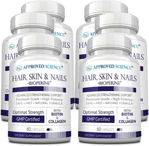 Vista 8 de Approved Science Cabello, piel y uñas - Suplemento de apoyo - Biotina, colágeno, complejo de vitamina B, sílice, bioperina - 60 cápsulas - 1 mes