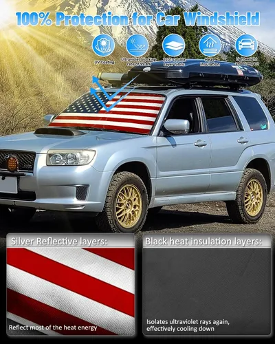 Vista 42 de BESTVIEW Parasol para parabrisas delantero compatible con Subaru Forester 2015-2018, parasol reflectante plegable para ventana delantera
