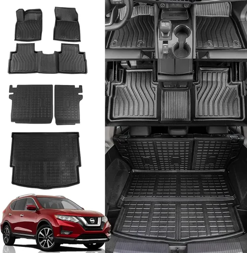 Vista 11 de Rongtaod Alfombrilla de Carga Compatible con Nissan Rogue 2014-2020 Alfombrilla de Maletero para Todo Clima Cubierta Protectora de Asiento Trasero