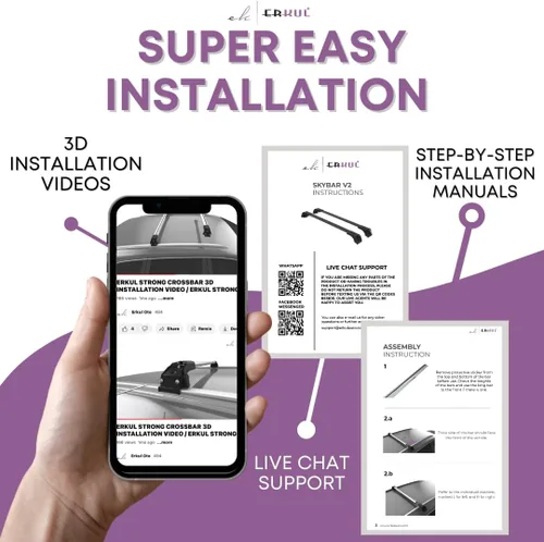 Vista 7 de ERKUL Barras transversales resistentes para Toyota RAV4 2019-2025 No son compatibles con modelos AdventureTRD Off-Road Negro