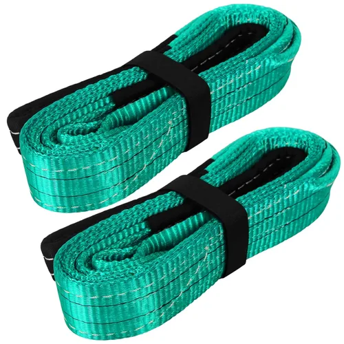 Vista 15 de Correas de Eslinga de Elevación, 2" x 2' de 2 Capas Resistentes Eslingas de Elevación de Ojo Plano, Correa de Eslinga de Elevación de Poliéster