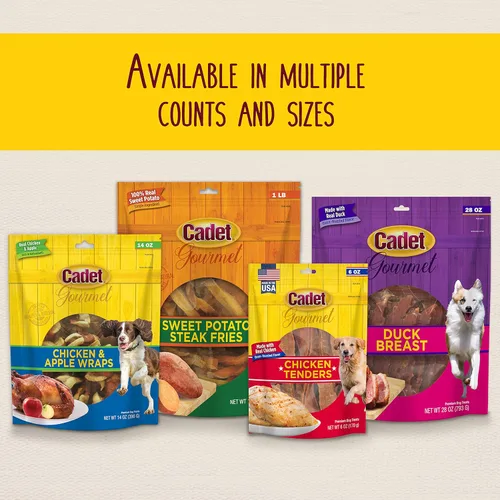 Vista 5 de Cadet Golosinas gourmet de pechuga de pollo para perros, golosinas saludables y naturales de entrenamiento para perros pequeños y grandes