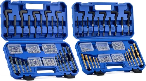 Vista 9 de Kit de reparación de roscas Helicoil de Orion Motor Tech, juego de herramientas de reparación de roscas de 1/4"-20 con broca HSS y 30 insertos