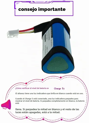 Vista 6 de Batería de repuesto de batería de carga de 10000 mAh 5 para altavoz inalámbrico Bluetooth Charge 5, se adapta a parte no GSP-1S3P-CH4A GSP-1S3P-CH40
