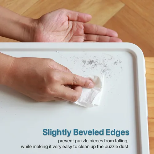 Vista 8 de Playboda - Tabla de rompecabezas giratoria de plástico de 1500 piezas con cajones y cubierta, mesa portátil de rompecabezas de 35 x 27 pulgadas
