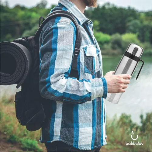 Vista 7 de BALIBETOV Termo para mate Aislado al vacío con doble pared de acero inoxidable Sin BPA Un termo especialmente diseñado para su uso con Mate Cup