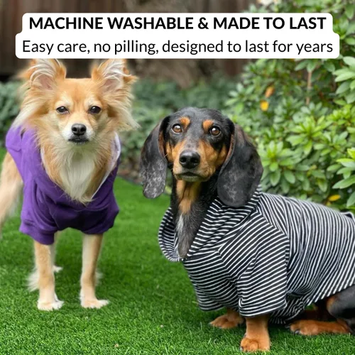 Vista 6 de DJANGO Sudadera con capucha para perro, suave, elástica y acogedora para perros, suéteres negros de invierno para perros salchicha y perros