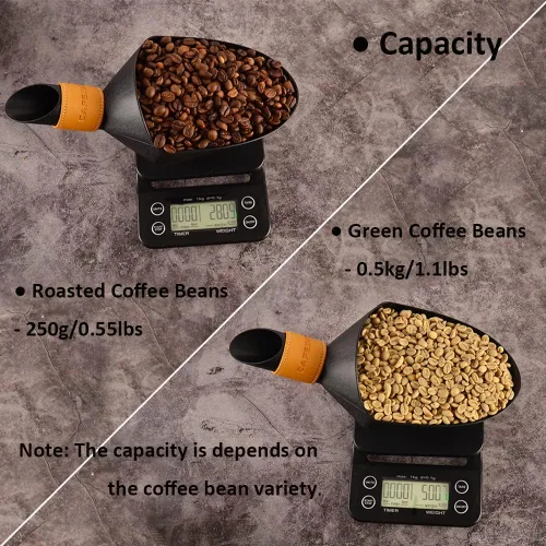 Vista 6 de CAFEMASY Cuchara medida de café en grano de café, pala Kilo Bean Scooper (negra-pequeño)