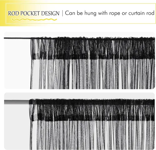 Vista 6 de NICETOWN Mosquitera al aire libre para patio, porche, toldo, cenador, balcón, 2 paneles de mosquitero impermeable, cortinas transparentes