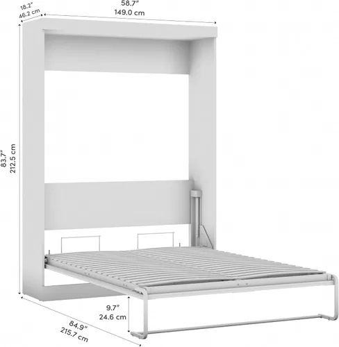 Vista 3 de Bestar Cama Murphy completa, gris corteza, pur, 59 W