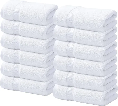 Vista 30 de Infinitee Xclusives Paños de lavado de 100 % algodón de alta calidad para ducha, paquete de 4, 12 x 12 pulgadas, altamente absorbentes, para baño