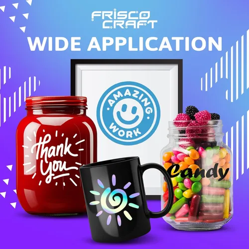 Vista 6 de Frisco Craft Cinta de transferencia transparente de alta calidad para vinilo con parte trasera de papel, perfecta para vinilo autoadhesivo