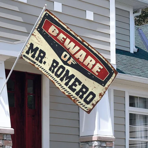 Vista 5 de Funny Garden Flags Beware Of Mr. Romero Flag Flags For Dorms Lake House Decor (Size : 120X180CM)
