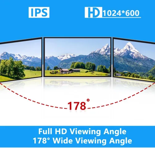 Vista 5 de GeeekPi Pantalla de 7 pulgadas para Raspberry Pi, pantalla LCD IPS de 1024 x 600, monitor portátil HDMI para Pi 5/4B/3B+/3B, Win11/10/8/7