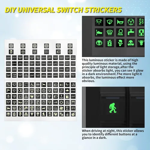 Vista 4 de Joinfworld Panel de Interruptor Basculante de 6 Posiciones 12V Panel de Interruptor de Barco Marino Impermeable 12 Voltios Luz LED Azul Panel