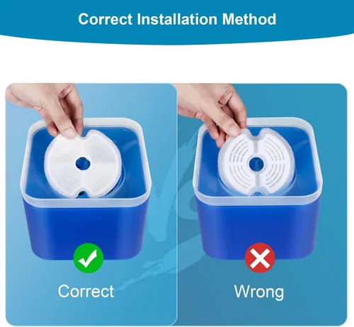 Vista 5 de Filtros de fuente de agua para gatos, acero inoxidable de 84 onzas, luz nocturna LED, 8 paquetes