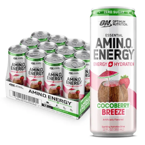 Vista 14 de Optimum Nutrition Amino Energy - Bebida de hidratación espumosa, electrolitos, cafeína, aminoácidos, BCAAs, sin azúcar, explosión de bayas, 12 onzas