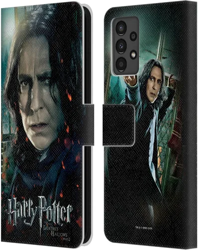 Head Case Designs Funda de piel con licencia oficial de Harry Potter Severus Snape Deathly Hallows VIII compatible con Samsung Galaxy A13 (2022)