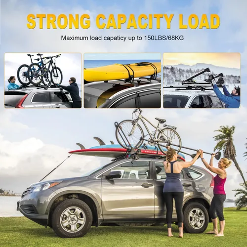 Vista 6 de OCPTY Rieles laterales para portaequipajes para Toyota Highlander 2008 2009 2010 2011 2012 2013 barras de carga para bolsa de transporte de carga