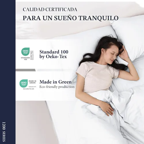 Vista 8 de Juego de 4 fundas de almohada 100% de algodón egipcio, tamaño estándar/Queen, lujosas fundas de almohada de 1200 hilos color blanco satinado, fundas