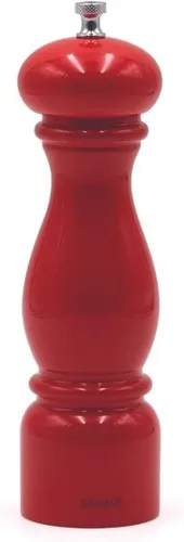 Vista 6 de Bisetti Molino de pimienta de madera de haya Firenze de 8,6 pulgadas con molinillo de acero de carbono ajustable, acabado lacado negro