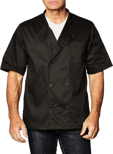 Vista 3 de Chef Code Abrigo de chef clásico unisex de manga corta para hombre
