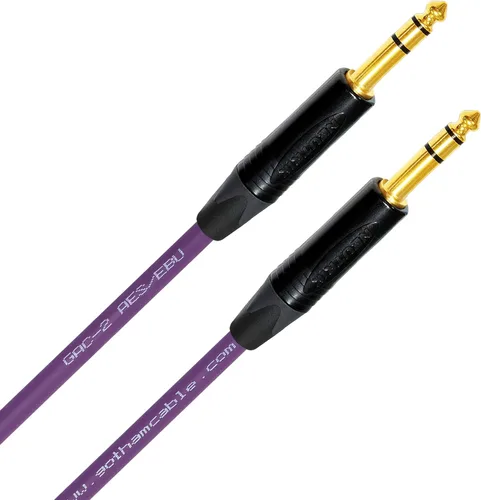 Vista 5 de Gotham GAC-2 AES/EBU (púrpura) - Baja pérdida, 2 núcleos 2 cables de audio digital y analógico equilibrados blindados con enchufes TRS Neutrik