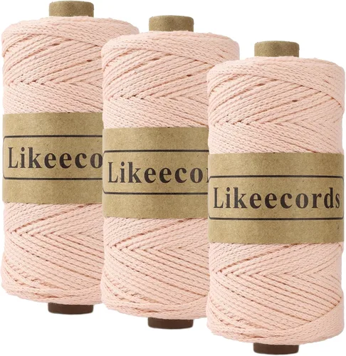 Vista 10 de Likeecords 100% Hilo de Ganchillo de Algodón Cordón de Bolsa de 2mm 170m Cordón de Macramé de 2mm Hilo de Crochet Cuerda de Macramé Regalo para Verde