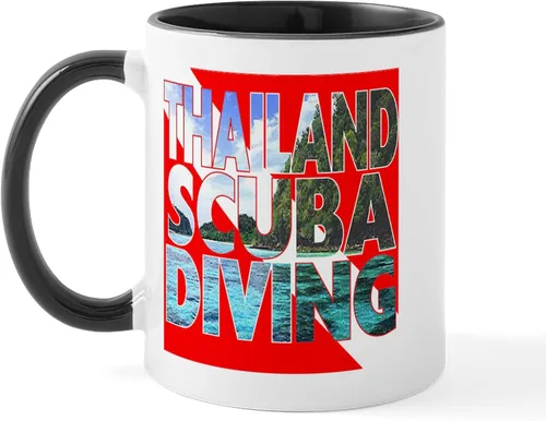 Vista 18 de CafePress Scuba Flag Diver Taza de café de cerámica de 11 oz (11.0 fl oz)