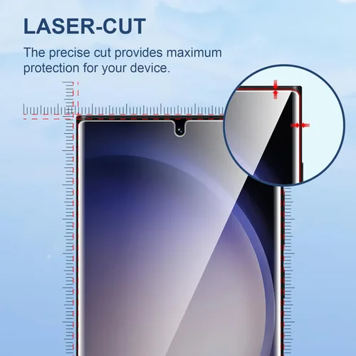Vista 3 de LK 3 Pack para Protector de Pantalla Samsung Galaxy S23 Ultra [No es de Vidrio] [Soporte Desbloqueo por Huella Dactilar] Protector de Pantalla