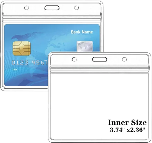 Vista 8 de Soporte para tarjeta de identificación en horizontal con cierre e impermeable.