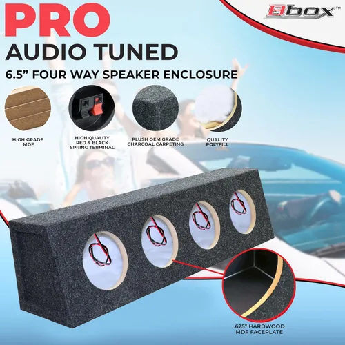 Vista 5 de Atrend Bbox Pro Audio Tuned 4 Way 6.5 - Cajas de altavoces de coche con forma de cuña y caja de altavoces para una gran calidad de sonido