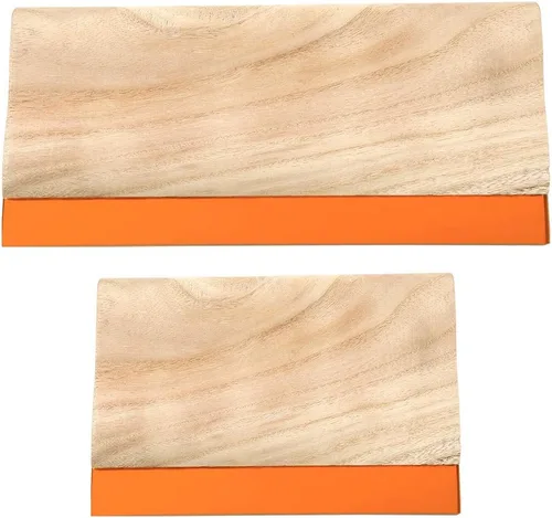 Caydo 2 piezas de 2 tamaños de pantalla de impresión, raspador de tinta de madera de 75 durómetros para serigrafía, 9.4 y 5.9 pulgadas