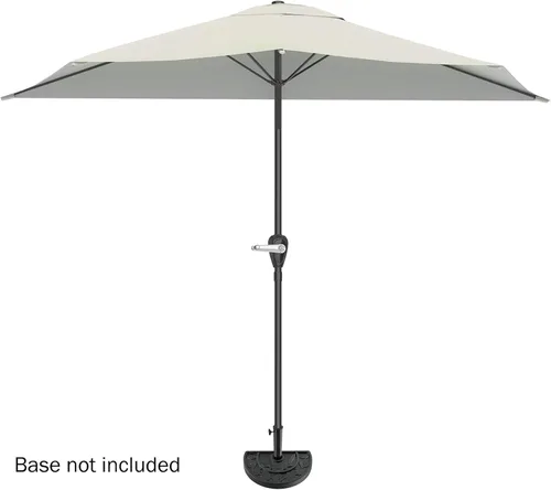 Vista 5 de Pure Garden Half Umbrella - 9 ft Patio Umbrella with Easy Crank - Half Umbrella Outdoor Patio Shade
