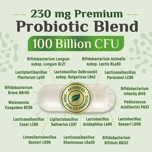 Vista 3 de Cápsulas de probióticos para mujeres 100 mil millones de CFU de prebióticos, probióticos Acidophilus que apoyan la salud digestiva del sistema