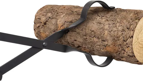 Vista 3 de Pinzas para Chimenea de 26", himaly Herramientas de Atizador para Chimenea de Acero de Hierro Forjado Resistente - Acabado Negro Resistente al